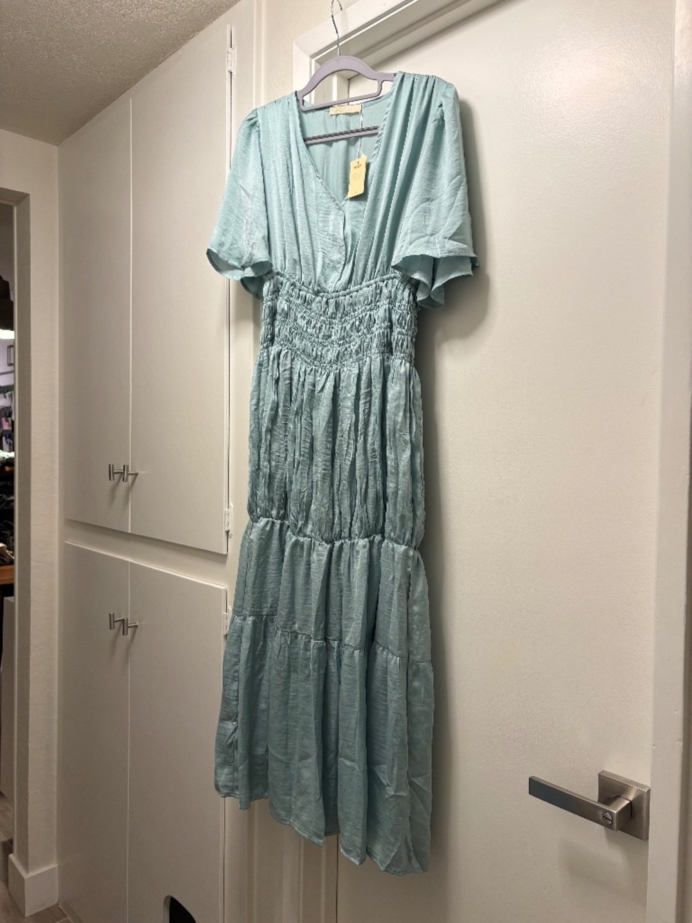 NWT Maje tiered maxi dress - seafoam green - size medium